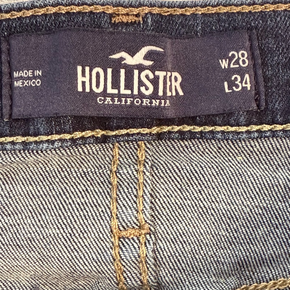 Hollister Dark Wash Super Skinny Leg Jeans Young Men’s 28x34 Blue Jeans - Picture 4 of 9